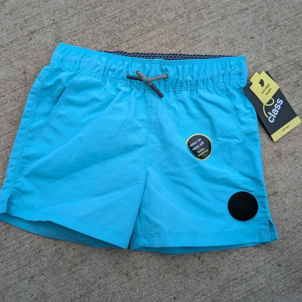 Art‎ Class Swim Trunks Kids XS 4/5 Blue NWT UPF 50+ Mid-Thigh Drawstring Shorts